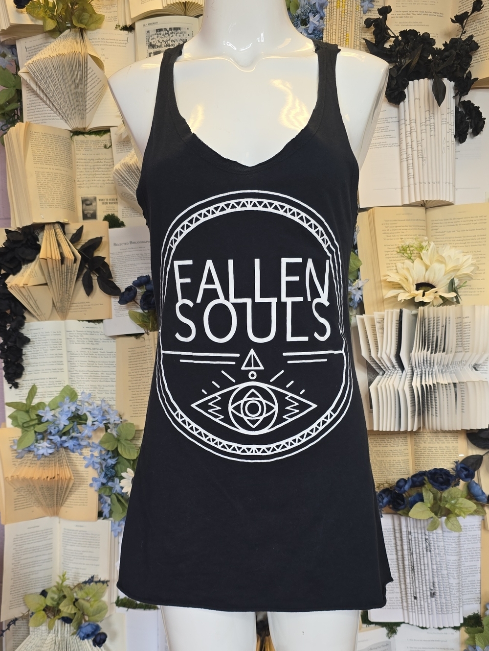 RK BLK Fallen Souls Graphic Racerback Tank Mini Dress SM Black